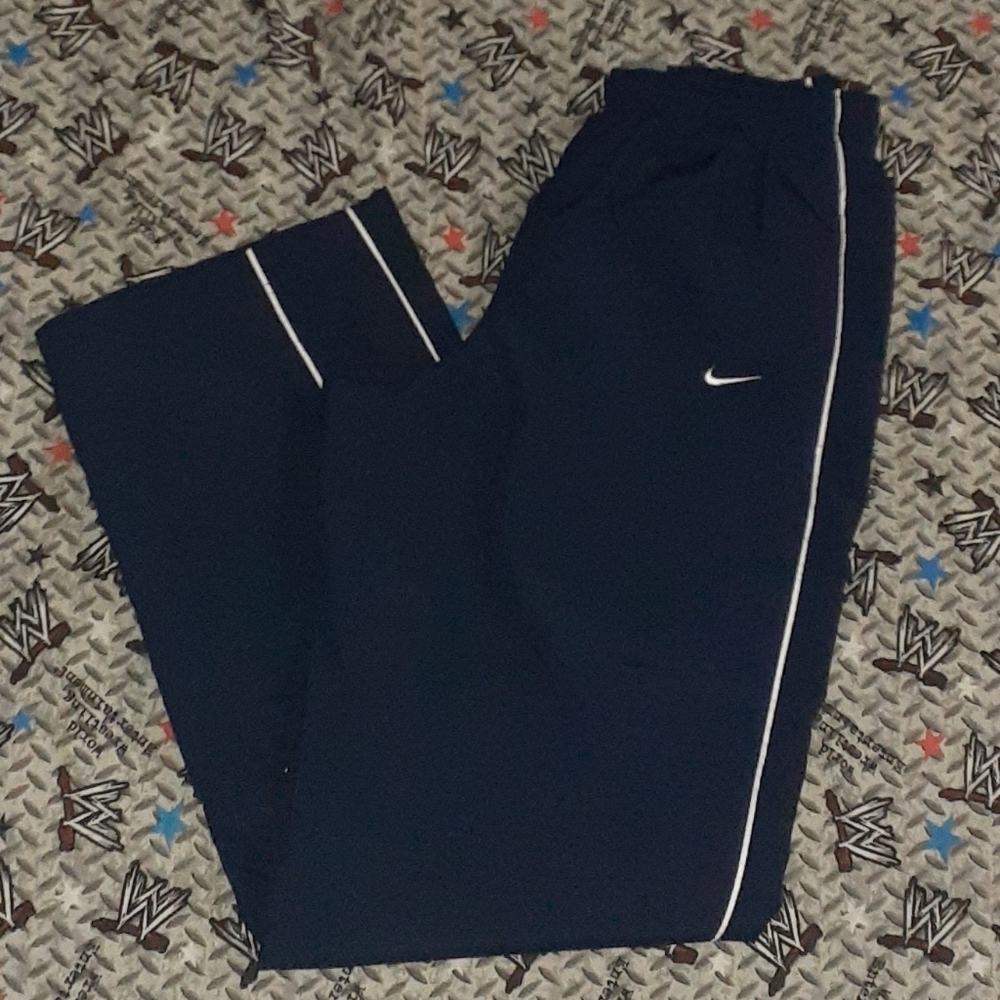 Y2K Nike Lined Vintage Athletic Pants Navy Blue.
